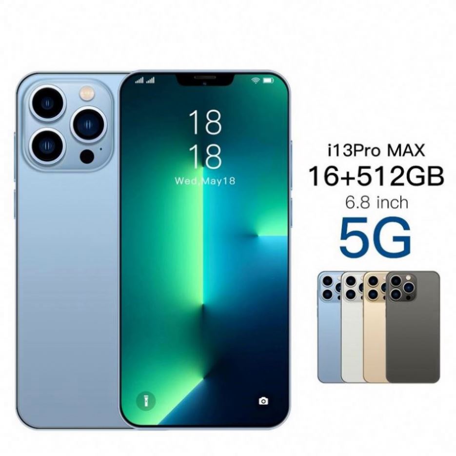 Original 13 Pro Max 6.7 Inch 16gb + 512gb Smartphone 10 Core 5g Let Phone Hd Screen Face Id Global Version Mobile Phone 13 
