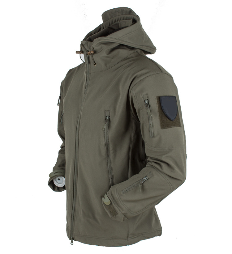 Factory Supply Tactical Men&#39;s Fleece Jacket Outdoor Sports Hoodie Hiking Cold Proof Coat Hoodie 