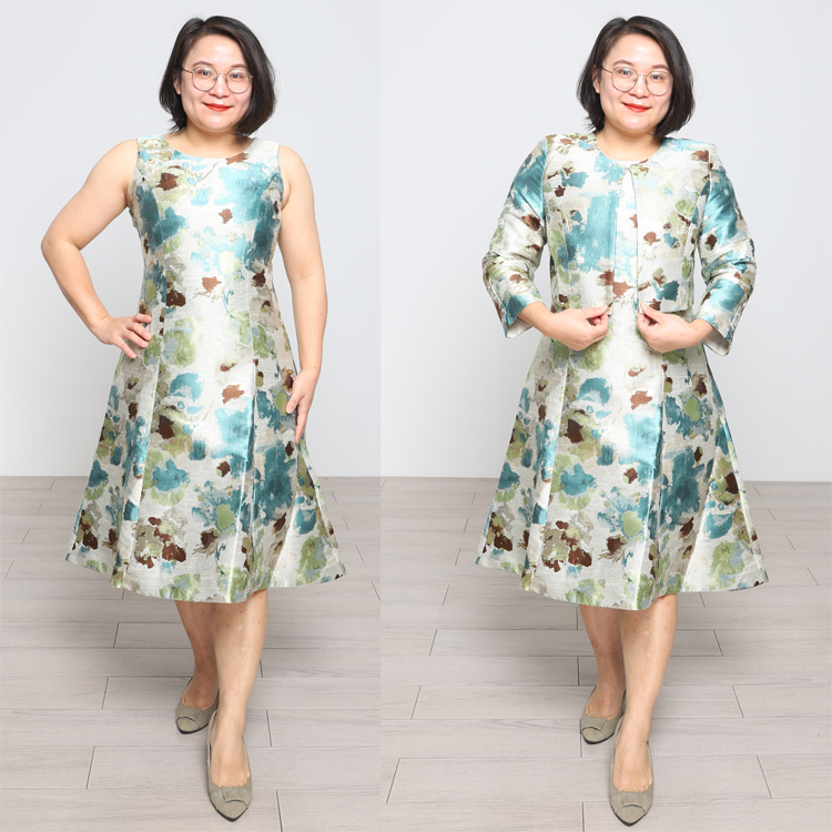 High Quality Brocade Skirt Suit American Women Dress Floral Church Suits Dresses for Women Plus Size