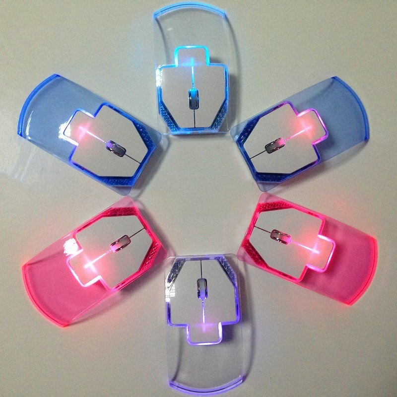 New Product Transparent Optical Mouse Fashion Creative Colorful Light Flashing Usb Wireless Mouse Computer Accessories 