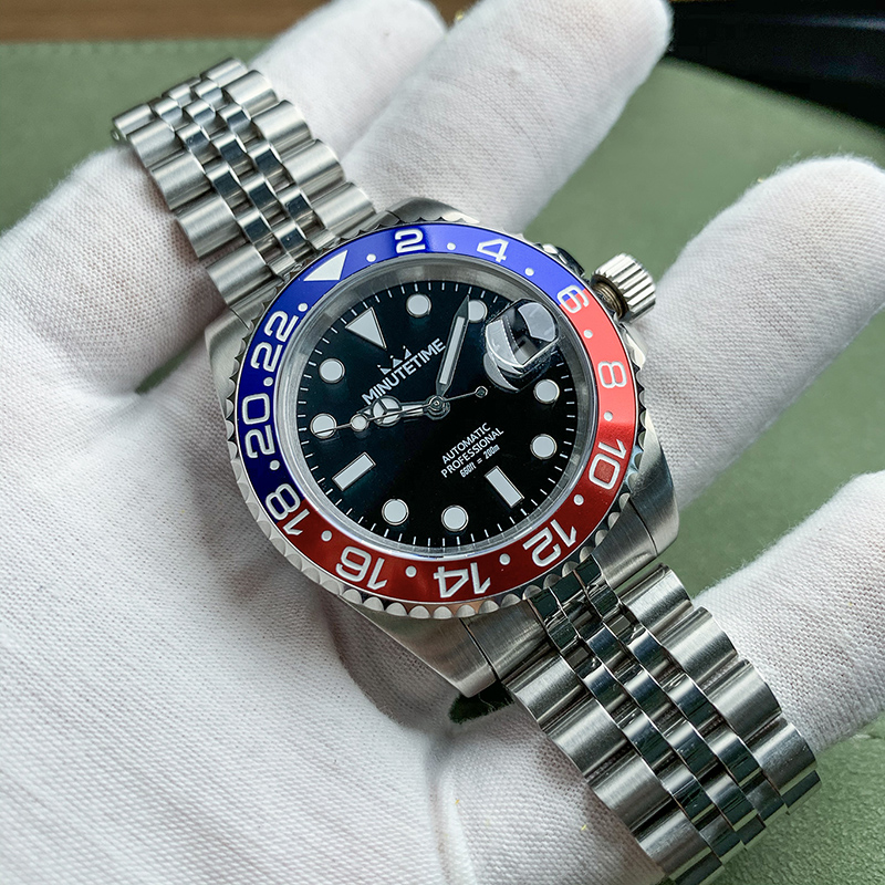 Minutetime Custom Made Logo Automatic Watch For Men Nh35 Mechanical Wristwatches Waterproof Stainless Steel Luminous Men Watches 