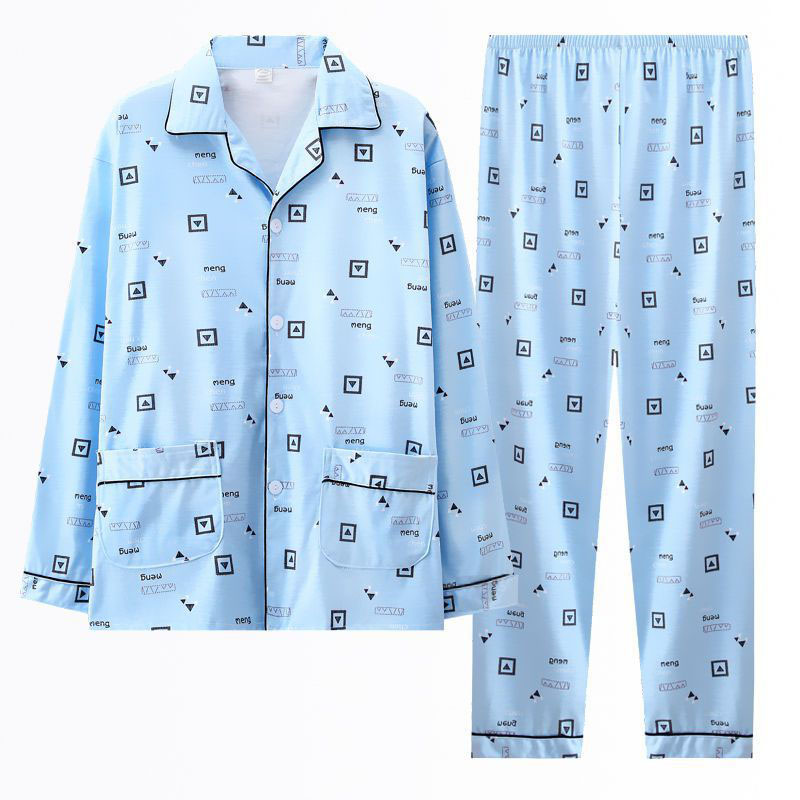 Custom Wholesale Summer Men&#39;s Sleepwear Sets Cotton Long Sleeves Pajamas Printed Cartoon Boy&#39;s Pajama Sets 