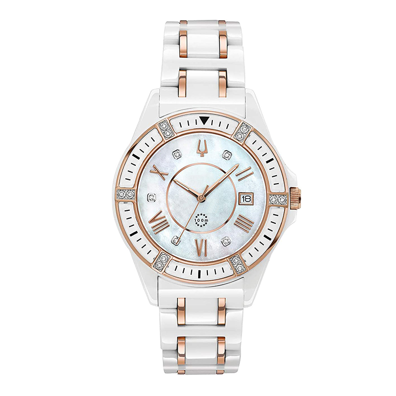 2022 All Ceramic Ladies Watch Strap Brand Luxury Reloj De Mujer Quartz Calendar 10atm Women Watches 