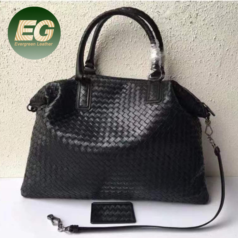 Emg6942 Intrecciato Handmade Fashion For Woman Cowhide Hand Designer Women Genuine Handbag Real Lady Custom Woven Leather Bag 