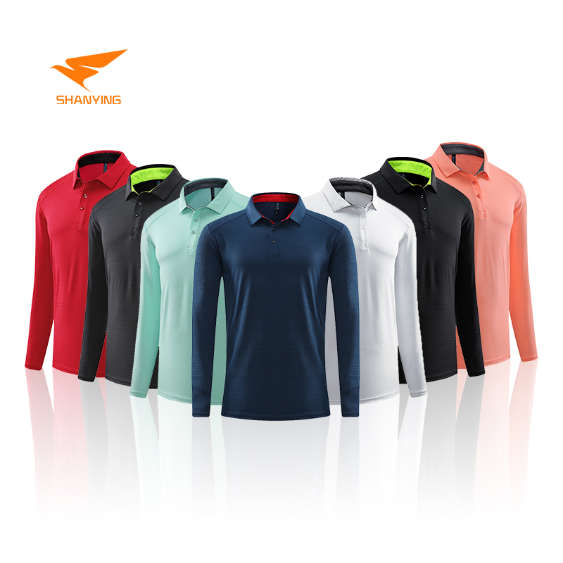 High Quality Mens Quick Dry Plain Blank Casual Custom Embroidery Printing Logo Women Long Sleeve Golf Polo Shirts T-shirt Men 