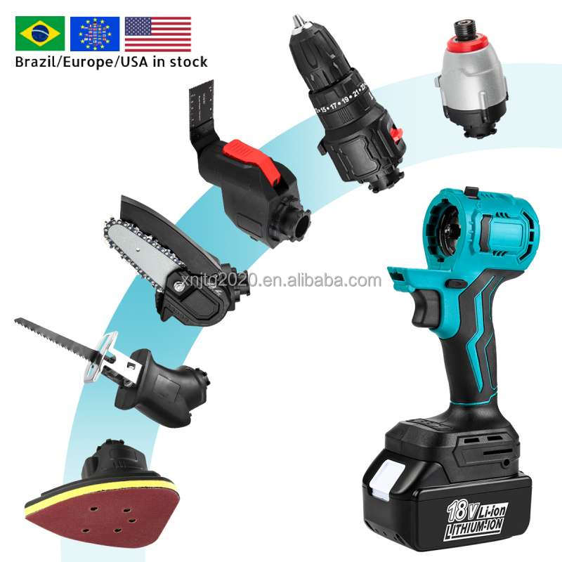 Usa/europe/brazil Stock Tool Kits 10pcs Hand Power Tools Combo Set Household Hand Drill Driver 6-tool Combo Kit 