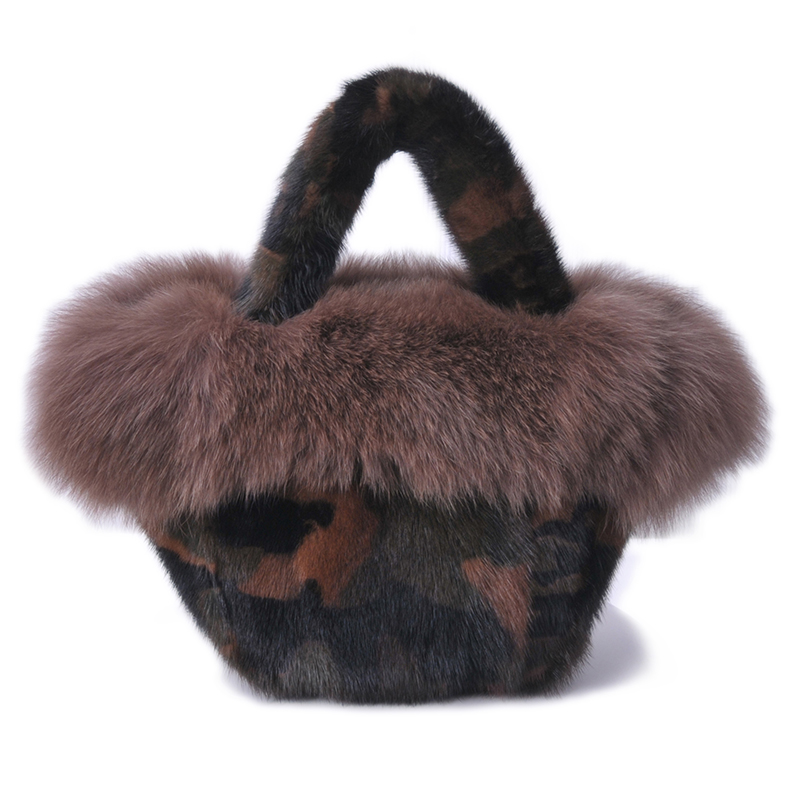 Qiuchen Bw22001 2022 Ladies Fashion Fluffy Luxury Bag Whole Skin Mink Fox Fur Handbag Women 