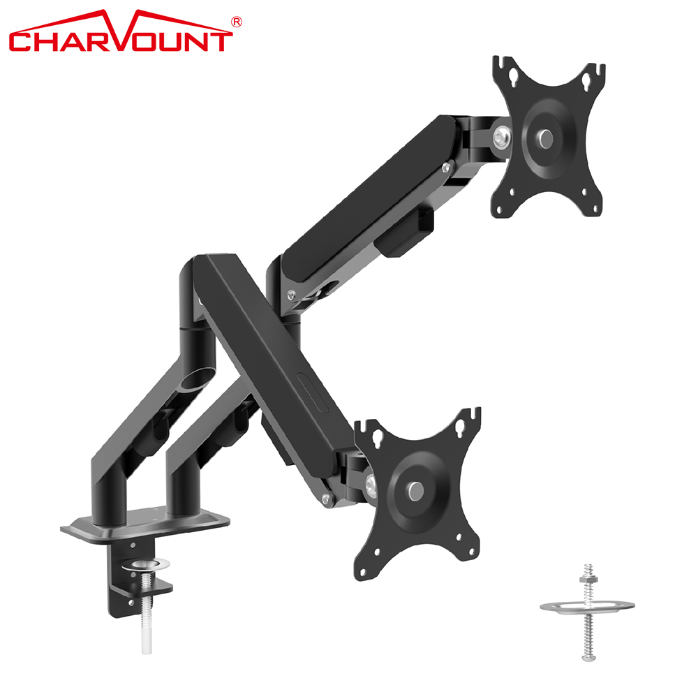 180 Degrees Double Monitor Arm Gas Spring 360 Rotating Max Vesa 100*100mm Dual Monitor Stand Other Computer Accessories 