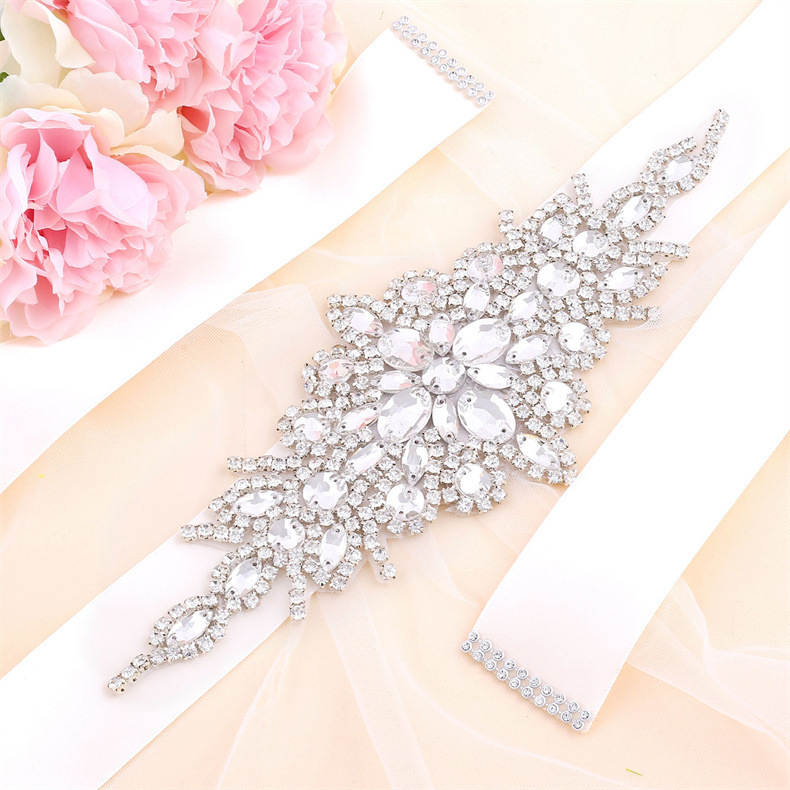 Fashion Wedding Bridal Belts Crystal Rhinestone Belt Bridesmaid Gown Sash for Women Dress Decorative Belt