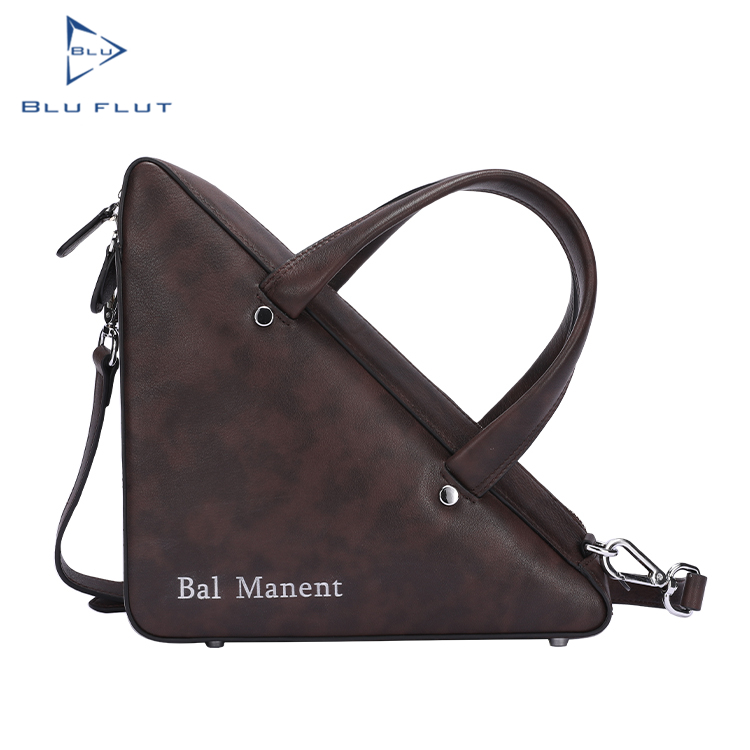 Blu Flut Genuine Cowhide Leather Ladies Handbag Custom Triangle Tote Bags Classic Travel Work Handbag Leather For Women 