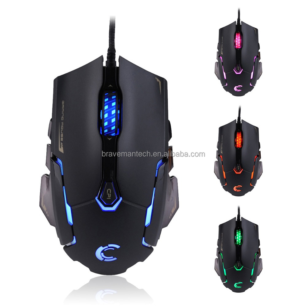 Wired Computer Hardware Micro Software Gaming Mouse With Avago 3050 Mouse Chip 