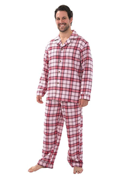 Casual Trends Classical Sleepwear Mens 100% Cotton Flannel Pajama Set 