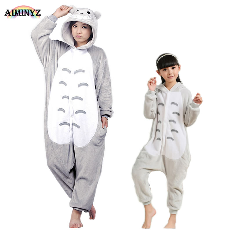 Aiminyz Brand Clothing Totoro Adult Onesie Casual Flannel Hooded Pyjamas Cosplay Cartoon Anime Onesie Sleepwear For Women Men 