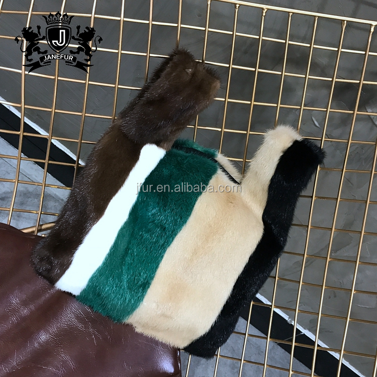 Oem New Designs Fashion Excellent Ladies Five Color Mink Fur Bags Handbags 