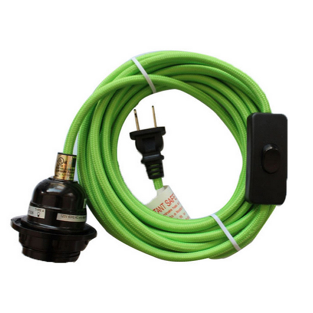 Cloth-covered Wire Diy Home Decorative Cord Set Hemp Rope Power Ceiling Lamp Plug In Pendant Light With Linen Cable E26/e27 Lamp 