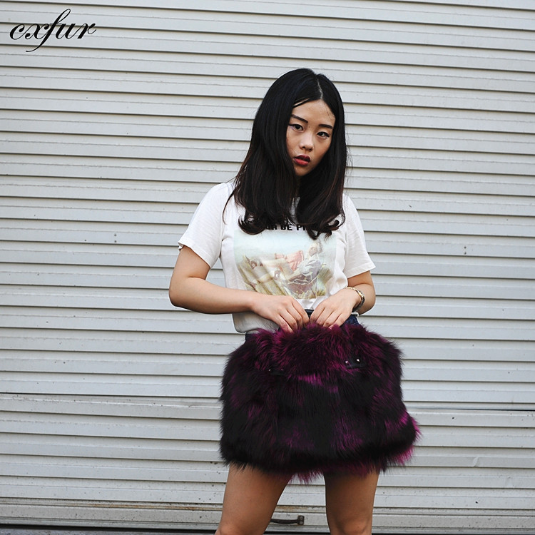Cx-h-30d Superior Stable Fox Fur Tote Lady Bag Fashion Shoulder Handbag 