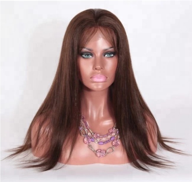 Wholesale Silky Straight #4 Chocolate Brown Brazilian Human Hair Hd Transparent Swiss Lace Frontal Wig 40 Inch With Baby Hair 