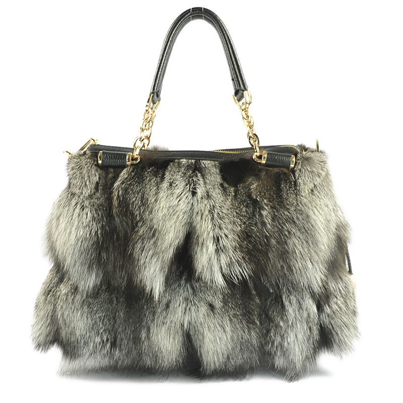 2016 Fashion Style Luxury Fox Fur Lady Bag For Women Hot Sale Fur Handbag 