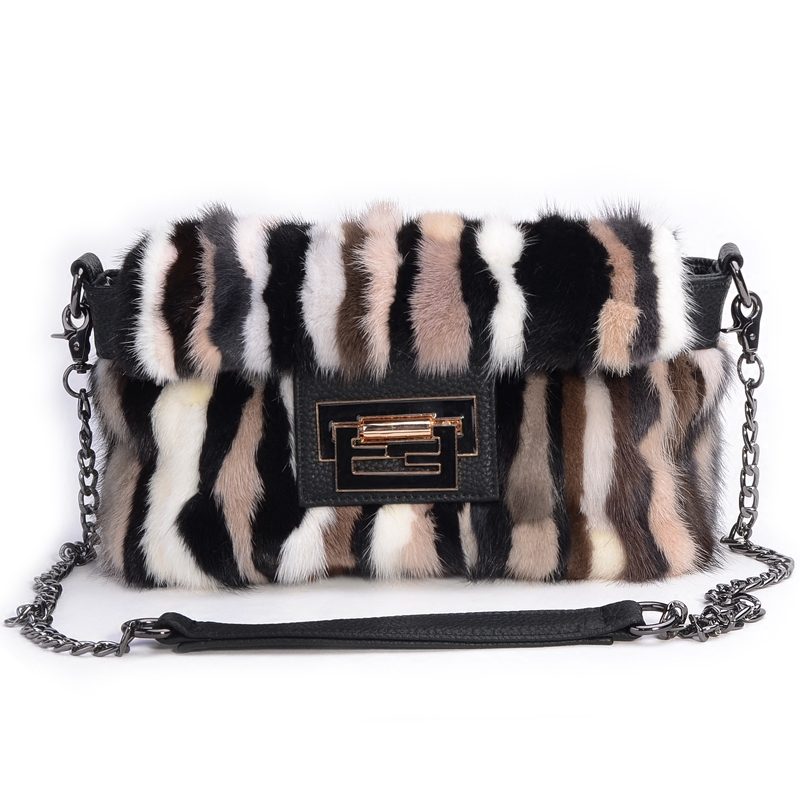 Service Supremacy Ladies Fancy Bags Real Handbags Mink Fur Handbag 