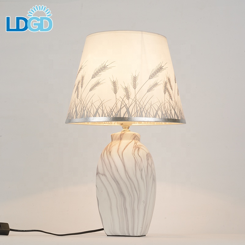 Langde Most Popular Hotel Top Modern Design Vase Shape Marble Porcelain Table Lamps / Table Lamp Home Decor 