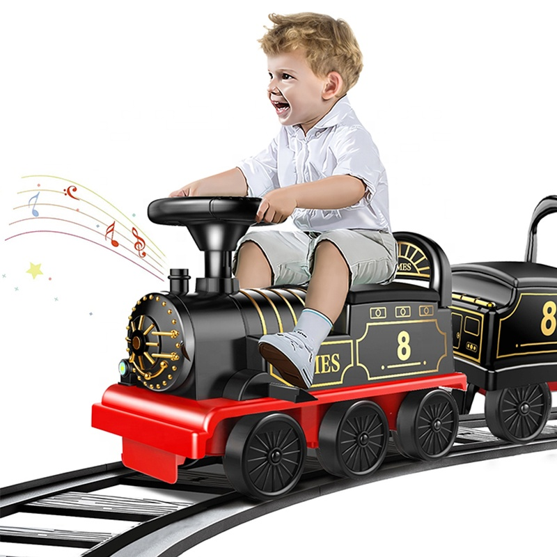 2 In 1 Electric Six Wheels High Speed Rail Train Children Ride On Car Train Track Ride On Toys For Kids 