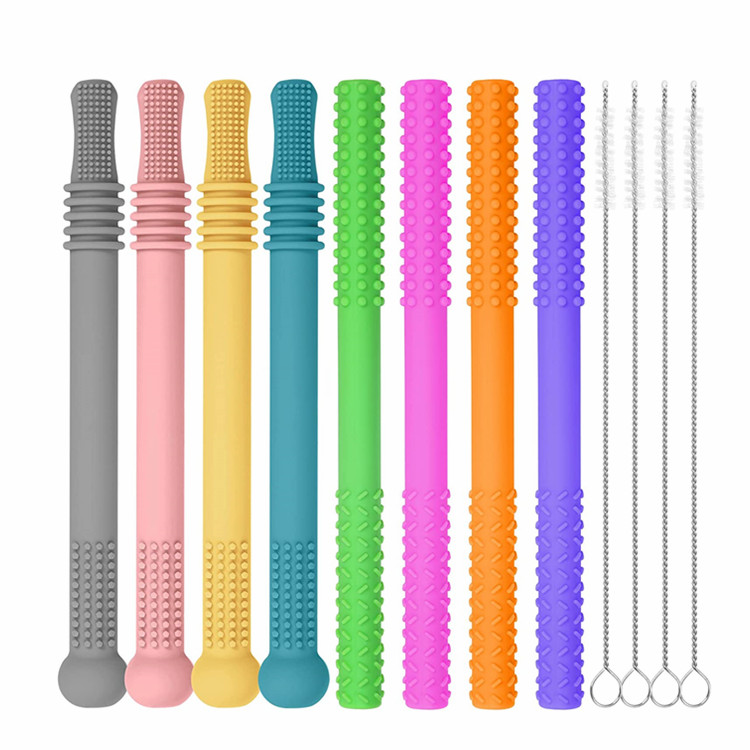 Food Grade Hollow Teether Tubes,Silicone Baby Teething Toys 
