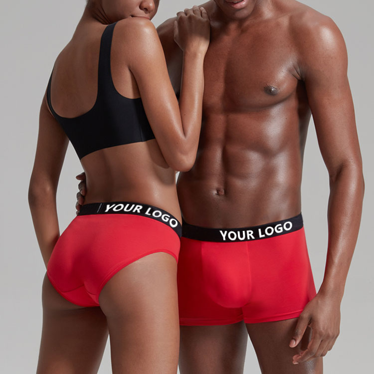 Factory Wholesale Ice Silk Nylon Underwear Lace Seamless Woman Underwear Plus Size Women And Men Matching Set Custom Underwear