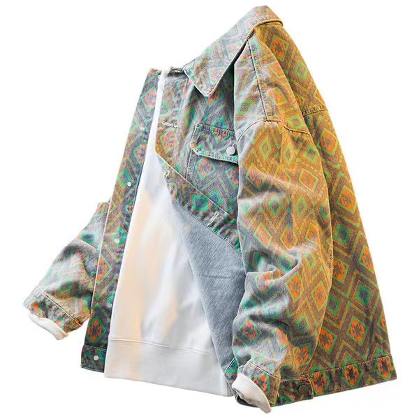 2022 Winter Men&#39;s Light Weight Jackets Cowboy Jacket Printed Casual Wear Long-sleeved Shirt Coat Male Button Men&#39;s Jackets 