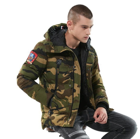 2021 Amazon Men&#39;s Cotton-padded Jacket Winter Thick Camouflage Cotton-padded Jacket European And American Cotton-padded Jacket 