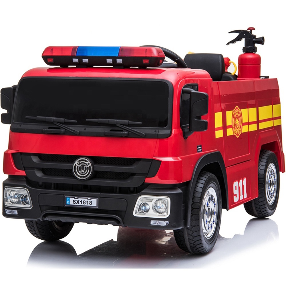 Kids Electric Fire Truck 12 Volt Ride On Car Toy For Baby Remote 