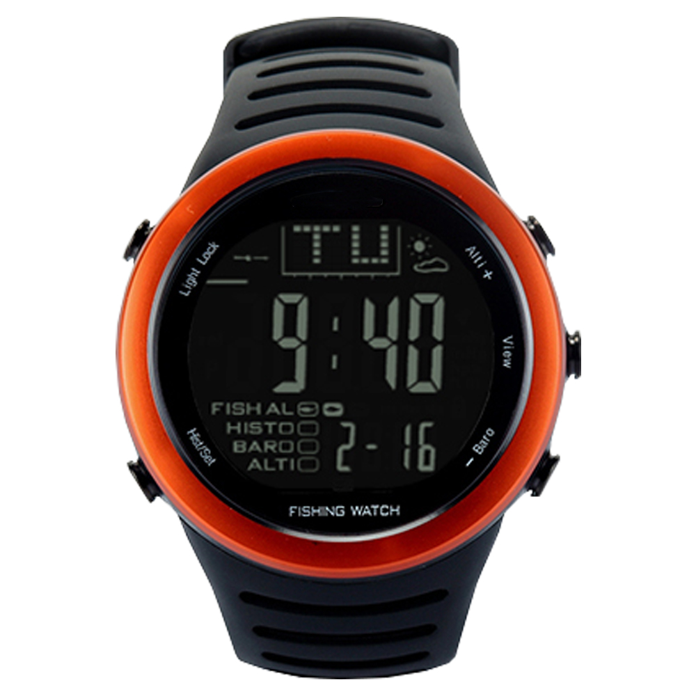 New Arrival Angeluhr Men&#39;s Digital Sport Watches Black Pu Strap Men Wristwatches Trendy Outdoor Fishing Watch 