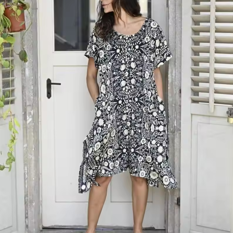 2024 Women's Stylish Midi Dress Long Fashion Body Print for Work and Night Parties Sexy Mini for Ladies