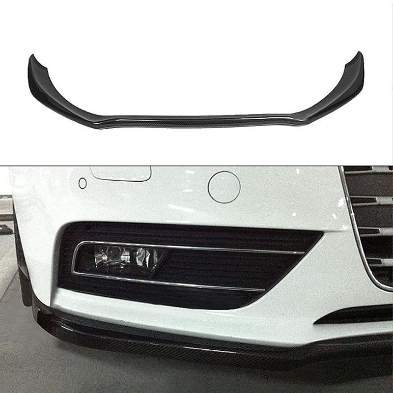 Carbon Fiber Front Lip Spoiler Fits For Audi A4 B8 Base Bumper 2009-2012 