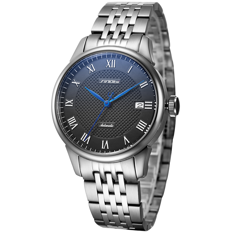 Sinobi Classical Automatic Mens Luxury Watch 316l Stainless Steel Case &amp; Band Calendar Drop Shipping Wristwatch 1246g Montre 