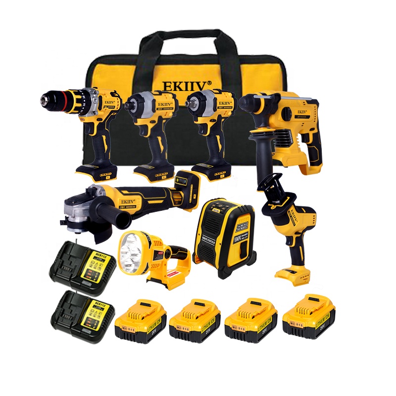 Dew 18v 20v 21v The Latest Replaceable Lithium Battery Dewa Power Tools Set Combo Box Set Cordless 