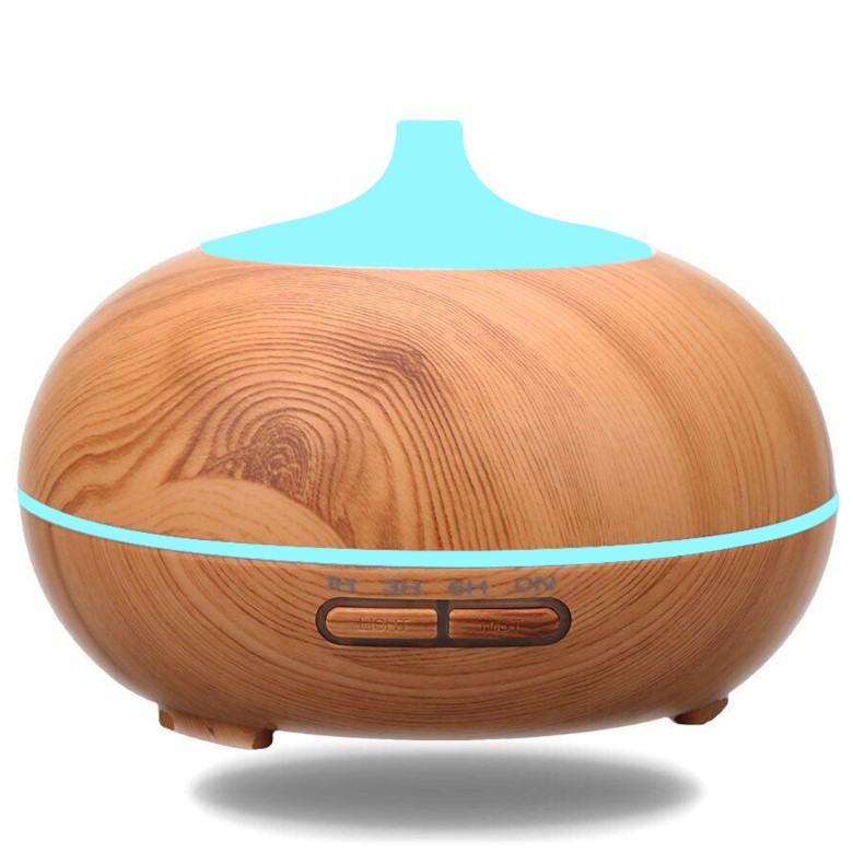 Home Appliances 550ml Ultrasonic Air Humidifier Purifier Aroma Diffuser With Wood Grain Color 