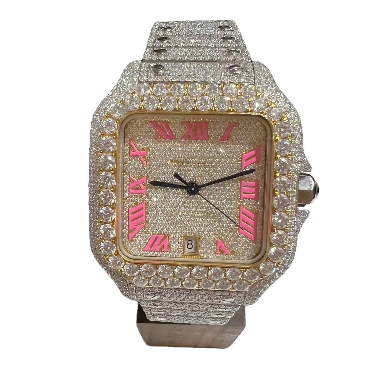 2022 Hip Hop Automatic Mechanical Luxury Man Full Diamonds Watch Men Auto Date Stainless Steel Watch For Men 