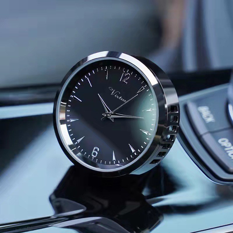 Creative Home Appliances Automotive Mini Stick-on Vehicle Clock Decoration Air Vent Cilp Aramis Car Quartz Clock Light Fragrance 