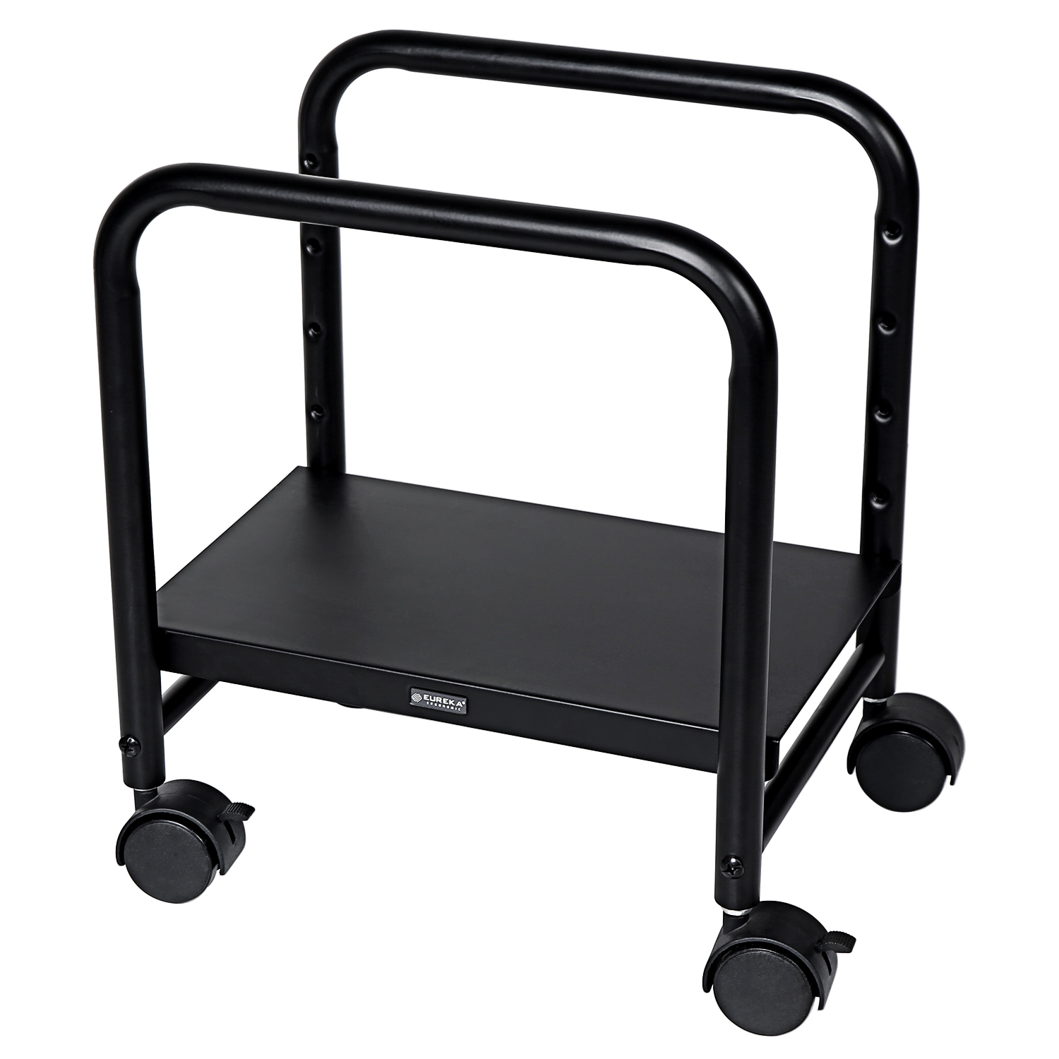 Computer Desk Accessories Black Height Adjustable Easy Storage Computer Cpu Support Roller Cart 