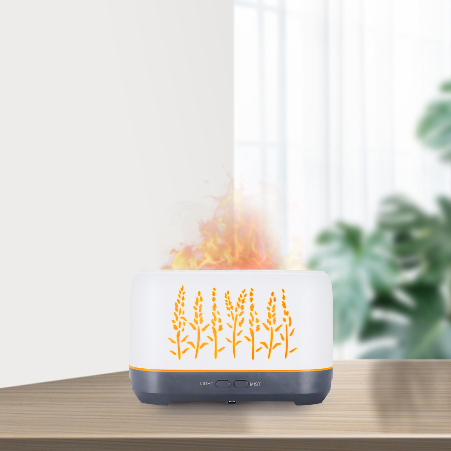 Private Label 200ml Usb Ultrasonic Humidifier Flame Aroma Diffuser Nebulizer 