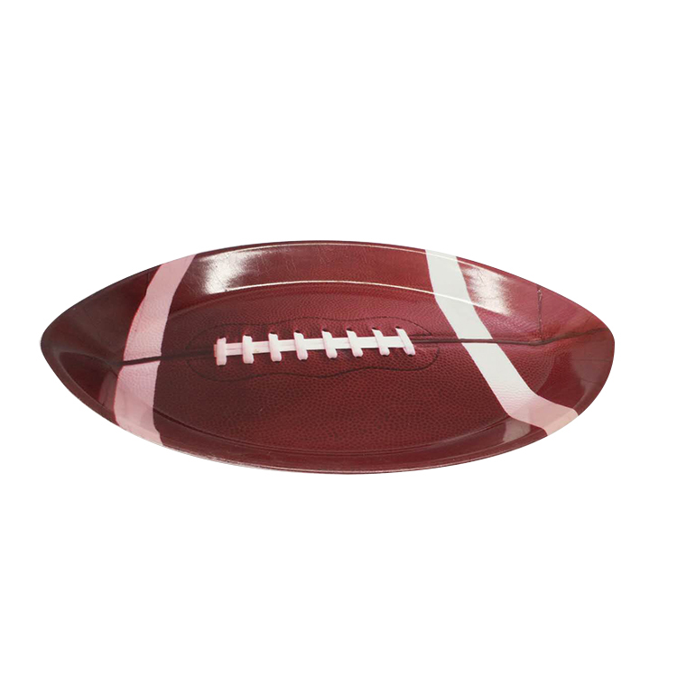 Rugby Printed Snack Plate Plastic Disposable Football Plate Plate Dish Home Hotel Restaurant Family Decoration Customized 377g 