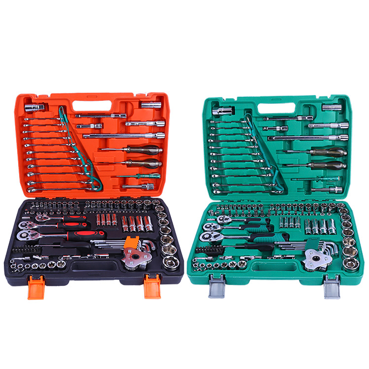 Factory Supplied Professional 121pcs Socket Set Tool Kit Car Repair Set Box Wrench Tools Box 