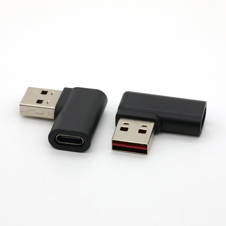 Right Angle Usb Type C Female Connector To Usb 2.0 Type A Male Adapter 