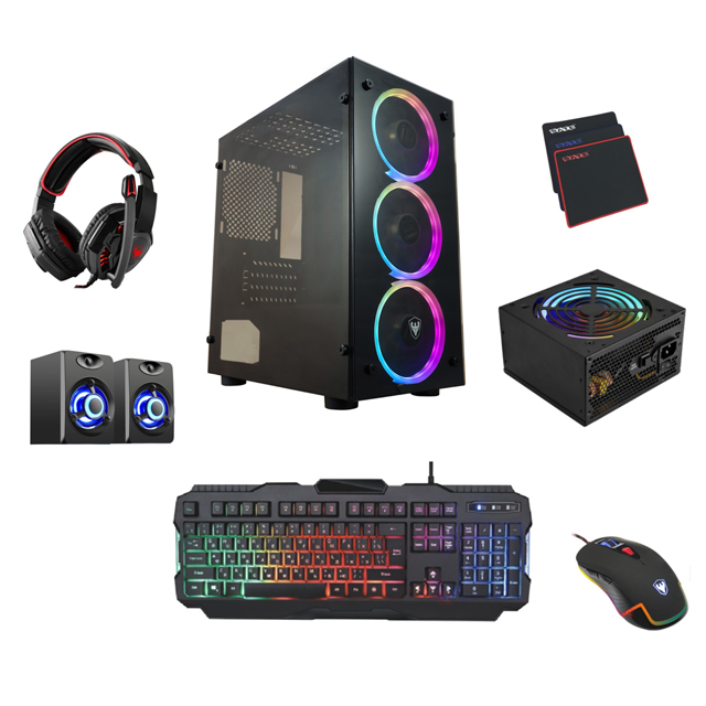 Sate- Barebone Pc Set 6in1 2020 Hot New Factory Price Computer Accessories 5-1 Combo Kit Barebones Five In One Gaming Combo 