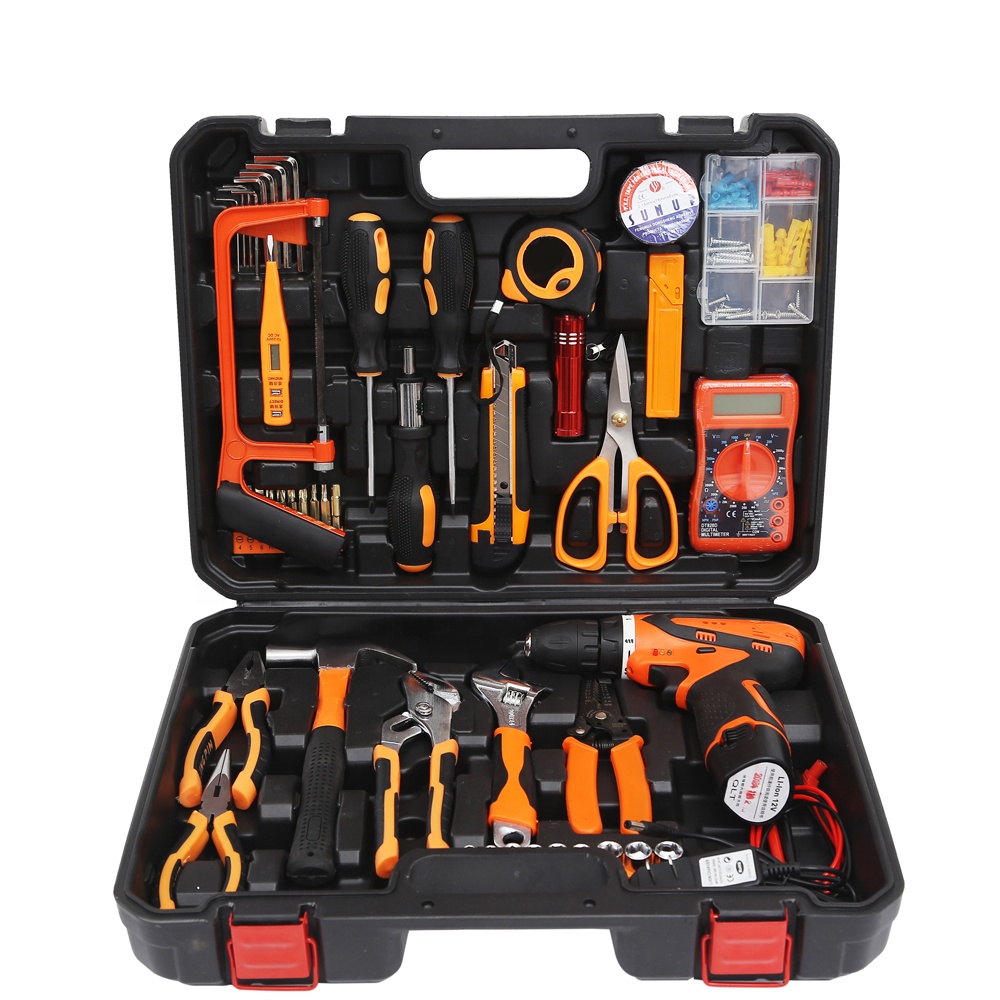 Probon Household Toolbox Repair Universal Manual Tool Kit Hand Hardware Tool Set Electric Tool Set 