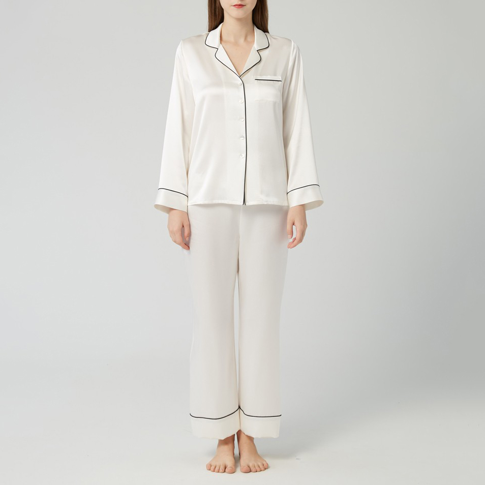 Wholesale Custom Women Satin Pajama Sets Fashion Silk Pajama Set Silk Pyjamas Women 