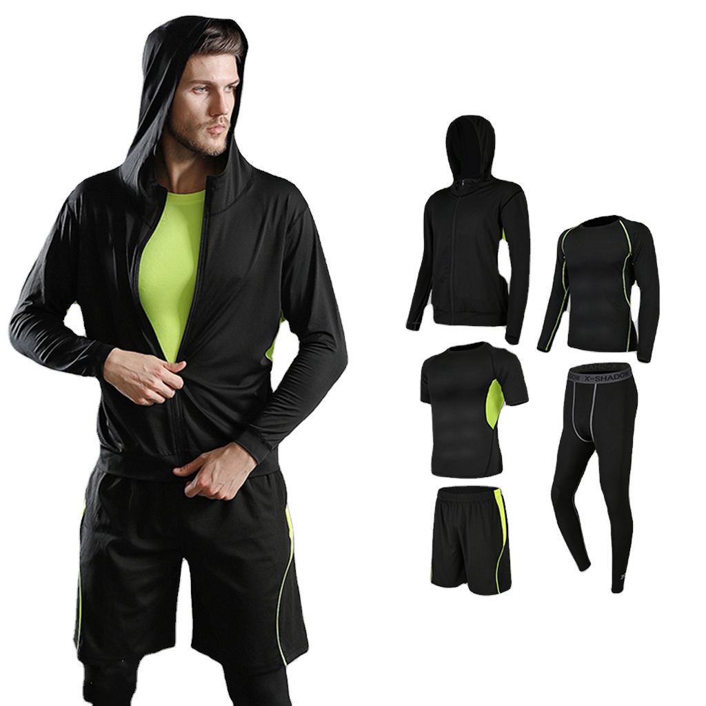 5pcs/set Men&#39;s Track Suit Fitness Sports Suit Customizable Sportswear Running Jogging Sportswear For Men 