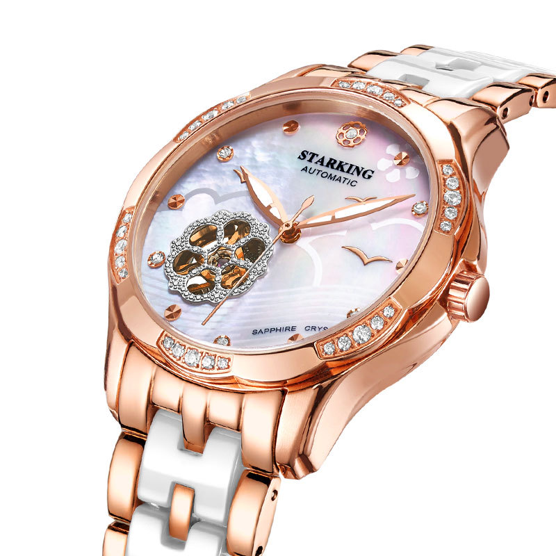 Starking Al02x31 Lady Mechanical Watch Ceramic Waterproof Night Light Relogio Masculino Quartz Watch For Women 