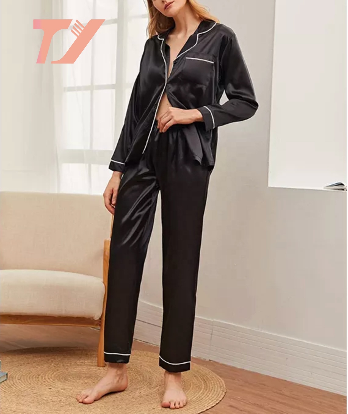 High Quality Sexy Silk Pajamas Custom Style Silk Reduce Friction Anti-aging 100% Silk Pajamas 