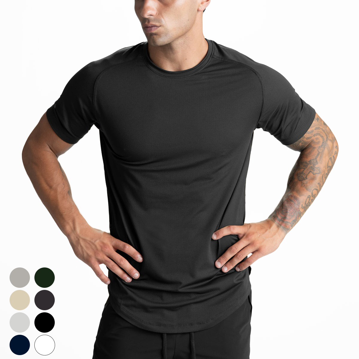 Us Size Custom Blank Ultra Soft Polyester Spandex Quick Dry Short Sleeve Plain T Shirt Men&#39;s Sport T-shirts 